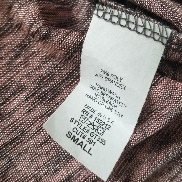 Goldspark Heathered Mauve Raspberry Pink Gray Long Knot Top Small - Picture 6 of 8